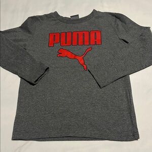 Puma Charcoal Long Sleeve with Vibrant Red Logo